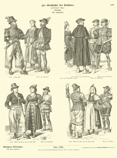 Friesische Kostüme, 16. Jahrhundert von German School