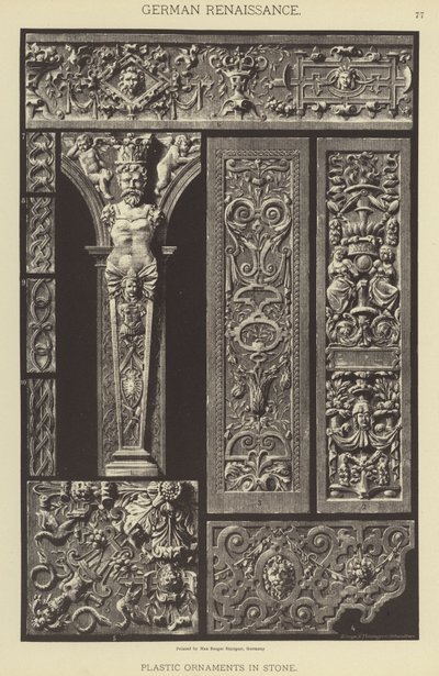 Deutsche Renaissance, plastische Ornamente in Stein von German School