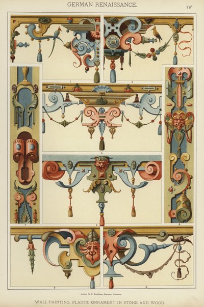 Deutsche Renaissance, Wandmalerei, plastischer Schmuck in Stein und Holz von German School
