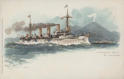 Deutscher Kreuzer Gefion in der Bucht von Neapel, Italien von German School
