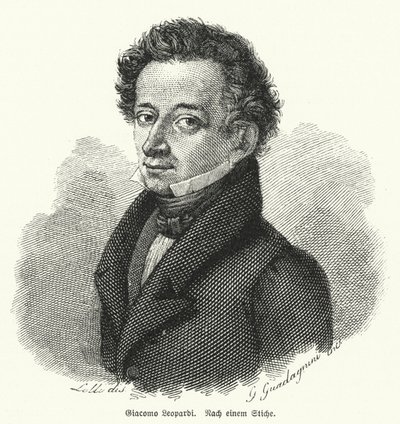 Giacomo Leopardi, italienischer Philosoph, Dichter und Philologe von German School