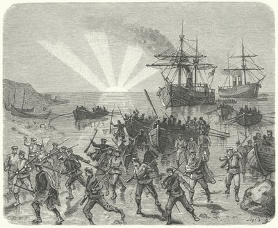 Giuseppe Garibaldi landet in Marsala, Sizilien von German School
