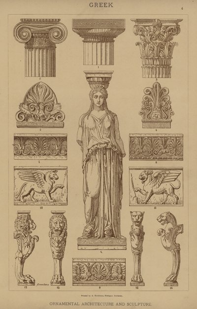 Griechisch, ornamentale Architektur und Skulptur von German School