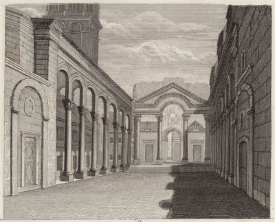 Halle des Palastes des römischen Kaisers Diokletian, Spalato (Split, Kroatien). Illustration für Bilder-Atlas von German School