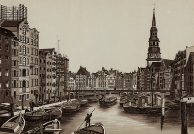 Hamburg: Reimers-Fleet, Reimers Fleet (Lithografie) von German School