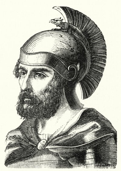 Hamilkar Barkas, karthagischer General und Vater von Hannibal (Gravur) von German School