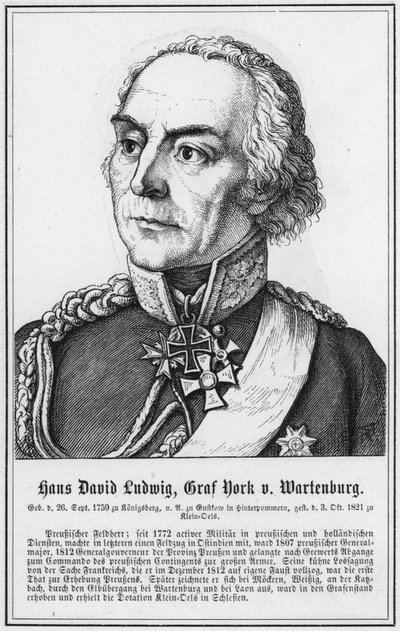 Hans David Ludwig, Graf York von Wartenburg (Stich) von German School