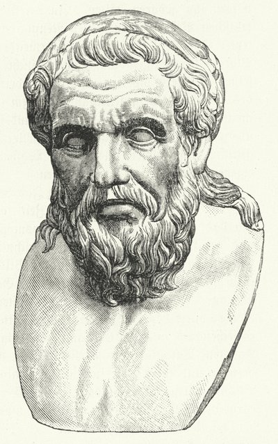 Kopf des römischen Philosophen Apollonios von Tyana (Stich) von German School