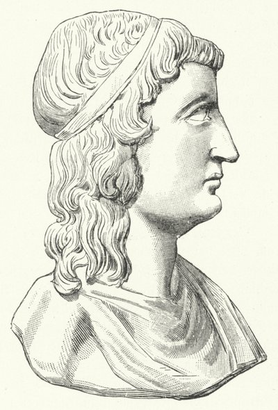 Kopf des römischen Philosophen Apuleius (Stich) von German School