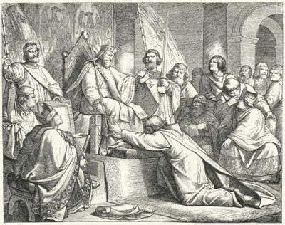 Heinrich der Löwe, Herzog von Sachsen, unterwirft sich Friedrich Barbarossa in Erfurt von German School
