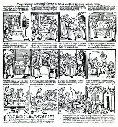 Hostienschändung durch die Juden von Passau im Jahr 1477 von German School