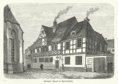 Haus des Dichters Johann Wilhelm Ludwig Gleim, Halberstadt, Deutschland (Stich) von German School