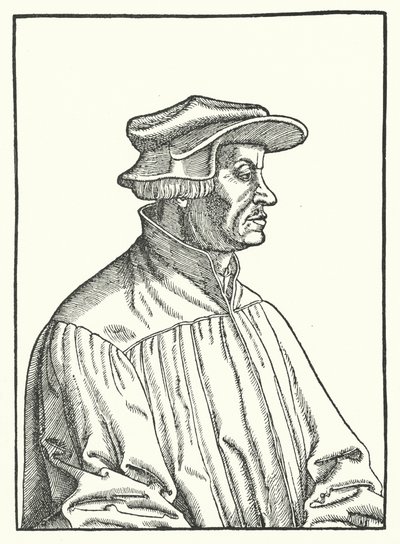 Huldrych Zwingli, Schweizer protestantischer Reformator (Gravur) von German School