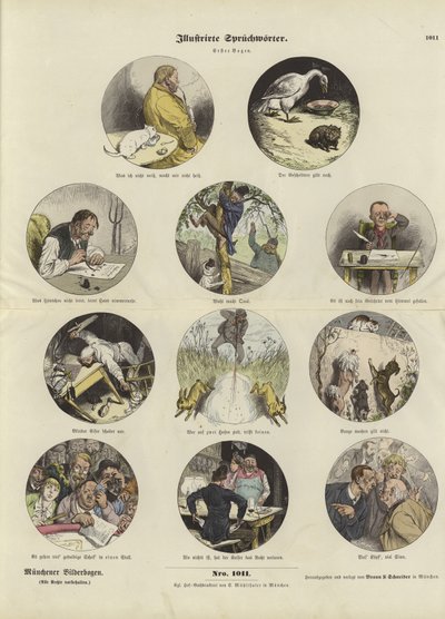 Illustrierte Sprichwörter von German School