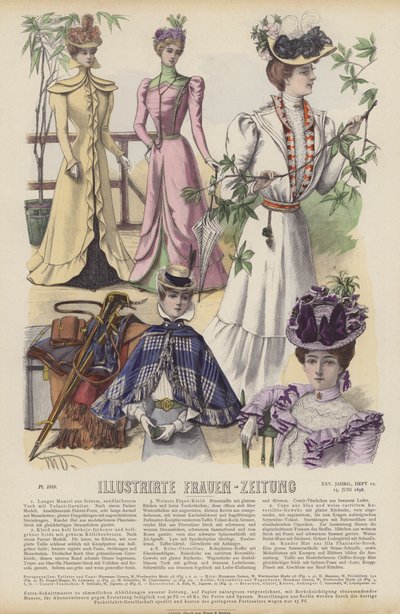 Illustration für Illustrirte Frauen-Zeitung (Farblithografie) von German School