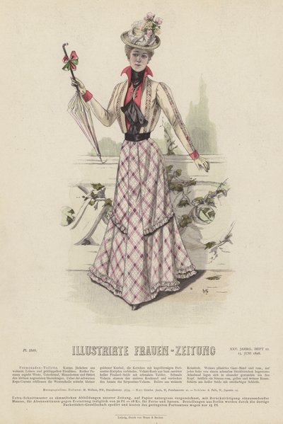 Illustration für Illustrirte Frauen-Zeitung (Farblithografie) von German School