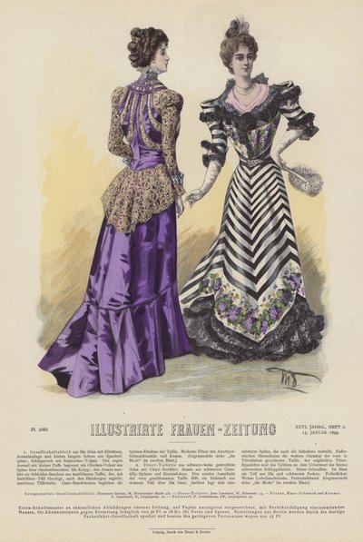 Illustration für Illustrirte Frauen-Zeitung (Farblithografie) von German School