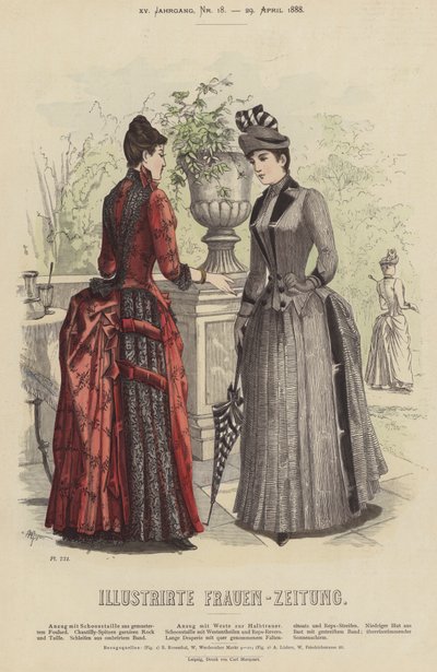 Illustration für Illustrirte Frauen-Zeitung (Farblithographie) von German School