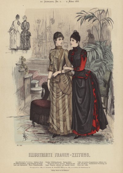 Illustration für Illustrirte Frauen-Zeitung (Farblithografie) von German School