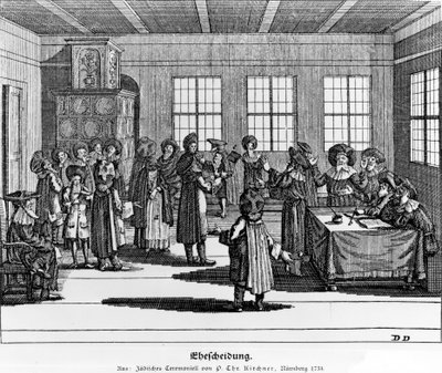 Illustration aus dem Jüdischen Zeremonial, oder Beschreibung dererjenigen Gebräuche von Paul Christian Kirchner, 1724 von German School