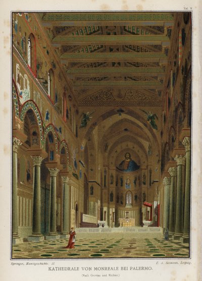 Innenraum, Kathedrale von Monreale, Palermo, Sizilien, Italien von German School