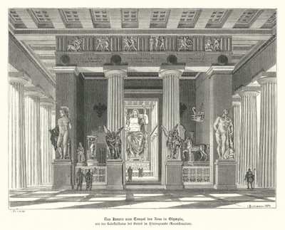 Innenraum des Tempels des Zeus in Olympia, Antikes Griechenland von German School