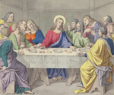 Jesus setzt die Heilige Eucharistie ein von German School