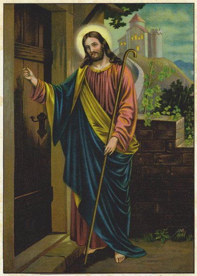 Jesus klopft an die Tür eines Hauses von German School