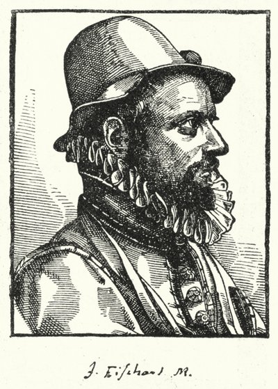 Johann Baptist Fischart, deutscher Satiriker (Stich) von German School