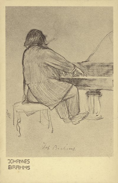 Johannes Brahms am Klavier von German School