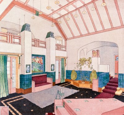 Jugendstil oder frühmoderne Wohnzimmer von German School