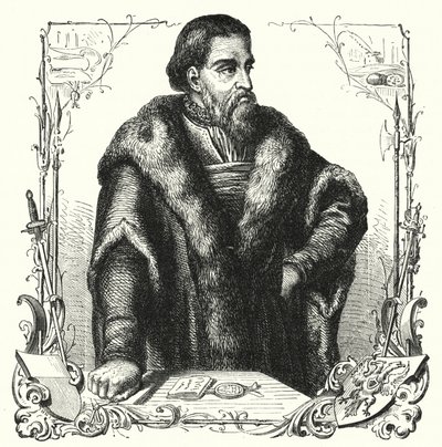 Jürgen Wullenwever, Bürgermeister von Lübeck, als Verräter und Wiedertäufer hingerichtet (Gravur) von German School