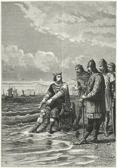 König Knut und die Wellen (Stich) von German School