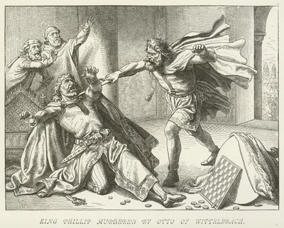 König Philipp ermordet von Otto von Wittelsbach von German School