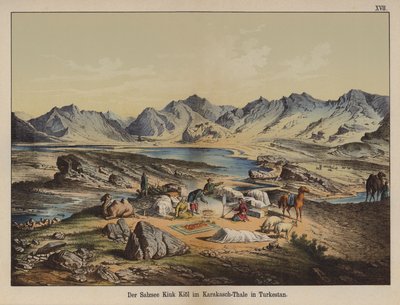 Kiuk Kiol Salzsee im Karakash-Tal, Turkestan von German School
