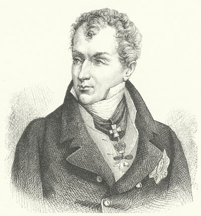 Klemens von Metternich, Fürst von Metternich-Winneburg, deutscher Diplomat und Staatsmann (Stich) von German School