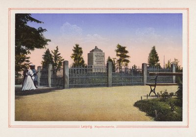 Leipzig, Napoleonstein (Farblithografie) von German School