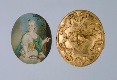 Medaillon mit Miniatur von Wilhelmine als Diana, Mitte des 18. Jahrhunderts von German School