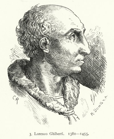 Lorenzo Ghiberti, florentinischer Frührenaissance-Künstler, der die Bronzetüren des Baptisteriums von Florenz entwarf von German School