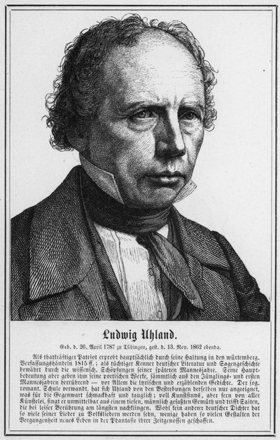 Ludwig Uhland (Gravur) von German School
