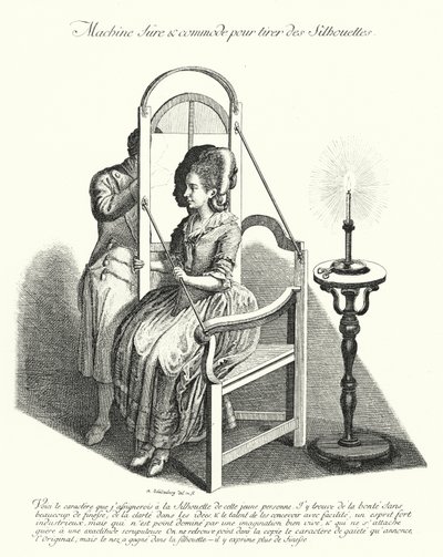 Maschine zur Erstellung von Silhouetten (Stich) von German School