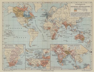 Karte, die die Expansion des Britischen Empire zeigt von German School