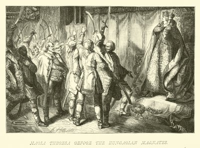 Maria Theresia vor den ungarischen Magnaten von German School