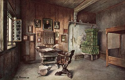 Martin Luthers Arbeitszimmer auf der Wartburg, Eisenach, Deutschland von German School