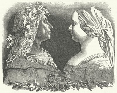 Matthias Corvinus, König von Ungarn, und seine Königin Beatrice von Neapel (Gravur) von German School