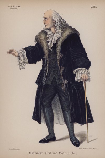 Maximilian, Graf von Moor, aus Die Räuber von Friedrich Schiller von German School