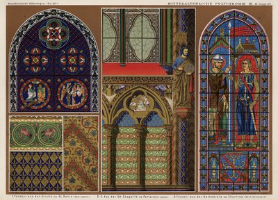Mittelalterliche französische Buntglasfenster: Kirche von St. Denis, Paris; Sainte Chapelle, Paris; Kathedrale von Chartres von German School