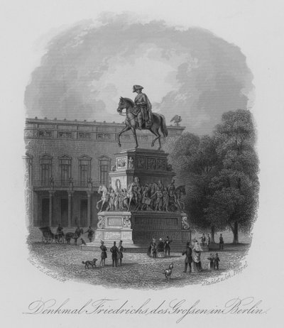 Denkmal für Friedrich den Großen, Berlin (Stahlstich) von German School