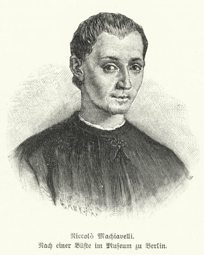 Niccolo Machiavelli, italienischer Diplomat, Politiker, Philosoph und Schriftsteller (Lithografie) von German School