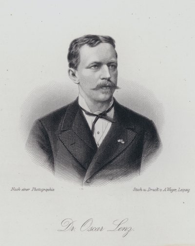 Oskar Lenz, deutsch-österreichischer Geologe und Mineraloge (Gravur) von German School